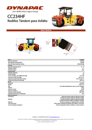 Compattatori stradali vibranti tandem Dynapac CC 234 HF