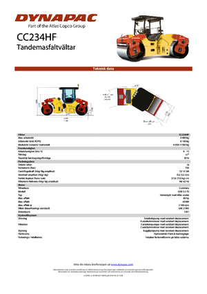 Compattatori stradali vibranti tandem Dynapac CC 234 HF