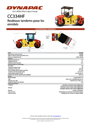 Compattatori stradali vibranti tandem Dynapac CC 334 HF