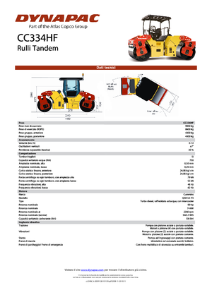 Compattatori stradali vibranti tandem Dynapac CC 334 HF