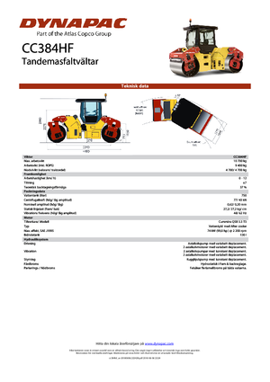Compattatori stradali vibranti tandem Dynapac CC 384 HF