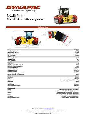 Compattatori stradali vibranti tandem Dynapac CC 384 HF