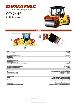 Compattatori stradali vibranti tandem Dynapac CC 424 HF