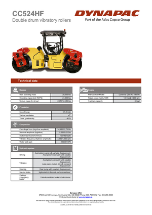 Compattatori stradali vibranti tandem Dynapac CC 524 HF