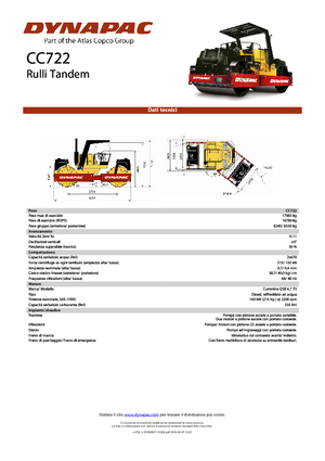 Compattatori stradali vibranti tandem Dynapac CC 722