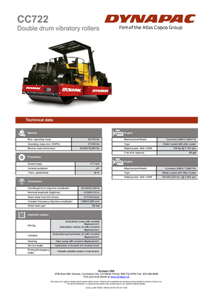 Compattatori stradali vibranti tandem Dynapac CC 722