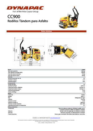 Compattatori stradali vibranti tandem Dynapac CC 900