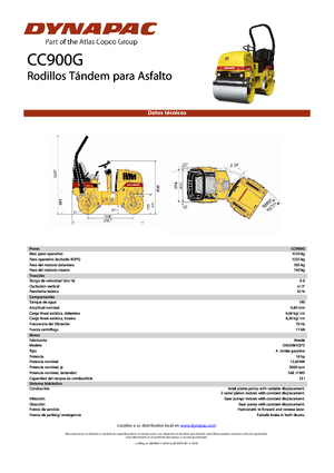 Compattatori stradali vibranti tandem Dynapac CC 900 G