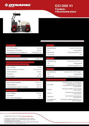 Compattatori stradali vibranti tandem Dynapac CC1300 VI
