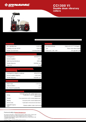 Compattatori stradali vibranti tandem Dynapac CC1300 VI