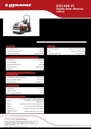 Compattatori stradali vibranti tandem Dynapac CC1400 VI