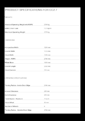 Compattatori stradali vibranti tandem Caterpillar CC2.7