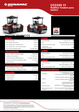 Compattatori stradali vibranti tandem Dynapac CC2200 VI