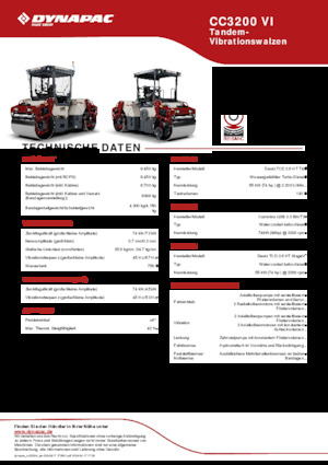 Compattatori stradali vibranti tandem Dynapac CC3200 VI