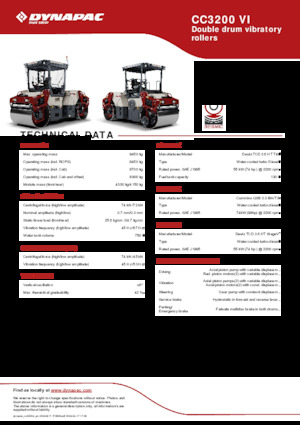 Compattatori stradali vibranti tandem Dynapac CC3200 VI
