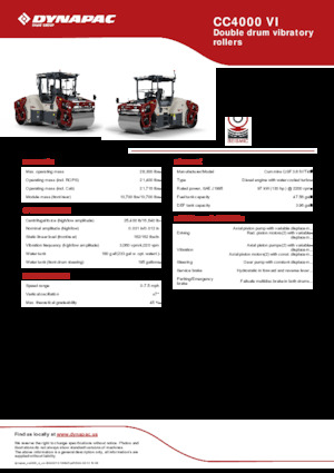 Compattatori stradali vibranti tandem Dynapac CC4000 VI