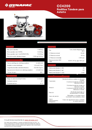 Compattatori stradali vibranti tandem Dynapac CC4200