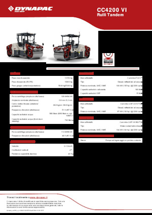 Compattatori stradali vibranti tandem Dynapac CC4200 VI