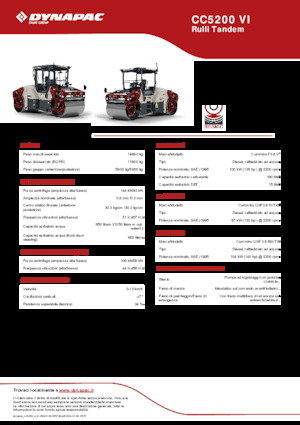 Compattatori stradali vibranti tandem Dynapac CC5200 VI
