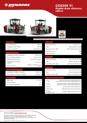 Compattatori stradali vibranti tandem Dynapac CC6200 VI