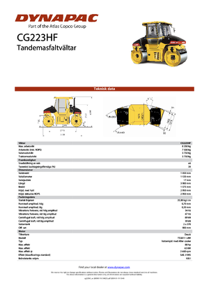 Compattatori stradali vibranti tandem Dynapac CG 223 HF