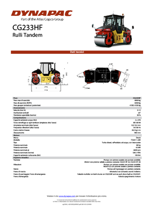 Compattatori stradali vibranti tandem Dynapac CG 233 HF