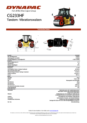 Compattatori stradali vibranti tandem Dynapac CG 233 HF