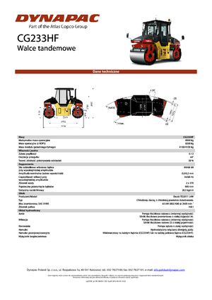 Compattatori stradali vibranti tandem Dynapac CG 233 HF