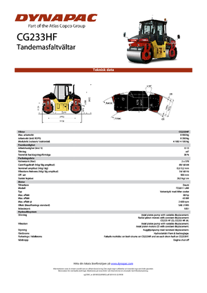 Compattatori stradali vibranti tandem Dynapac CG 233 HF
