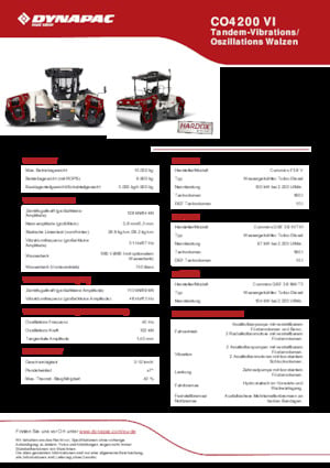 Compattatori stradali vibranti tandem Dynapac CO 4200 VI