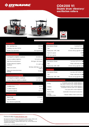 Compattatori stradali vibranti tandem Dynapac CO4200 VI