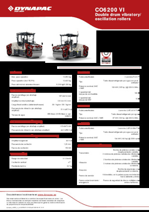 Compattatori stradali vibranti tandem Dynapac CO6200 VI