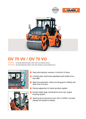 Compattatori stradali vibranti tandem Hamm DV 70 W