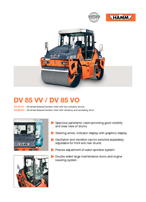 Compattatori stradali vibranti tandem Hamm DV 85 VO
