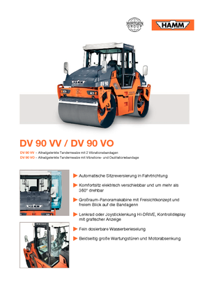 Compattatori stradali vibranti tandem Hamm DV 90 VO