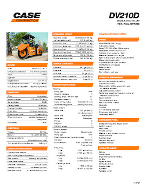 Compattatori stradali vibranti tandem Case DV210D