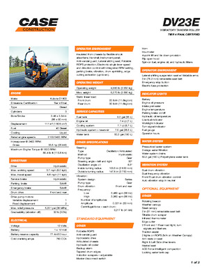 Compattatori stradali vibranti tandem Case DV23E