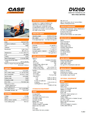 Compattatori stradali vibranti tandem Case DV26D
