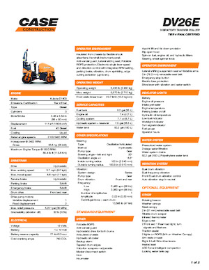 Compattatori stradali vibranti tandem Case DV26E