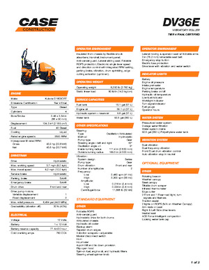 Compattatori stradali vibranti tandem Case DV36E