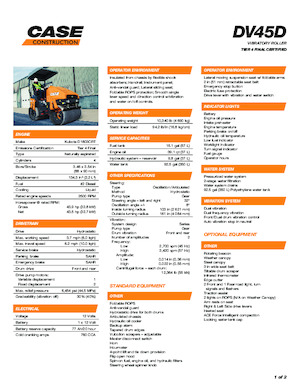 Compattatori stradali vibranti tandem Case DV45D