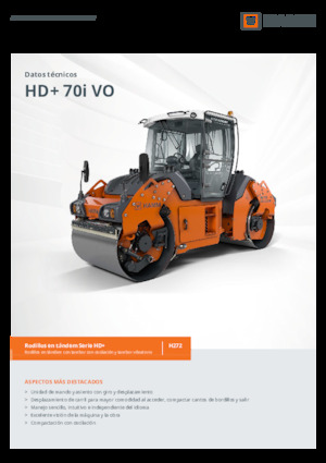 Compattatori stradali vibranti tandem Hamm HD+ 70i VO