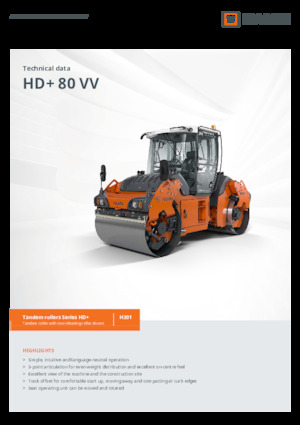 Compattatori stradali vibranti tandem Hamm HD+ 80 VV