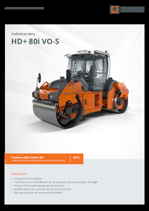 Compattatori stradali vibranti tandem Hamm HD+ 80i VO-S