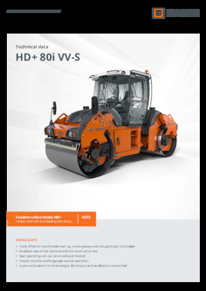 Compattatori stradali vibranti tandem Hamm HD+ 80i VV-S