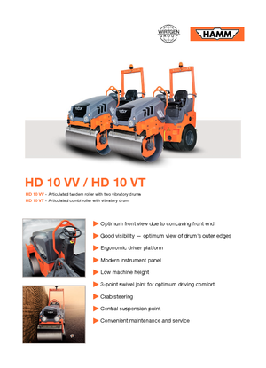 Compattatori stradali vibranti tandem Hamm HD 10 VV