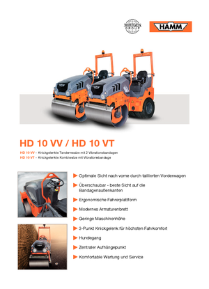 Compattatori stradali vibranti tandem Hamm HD 10 VV