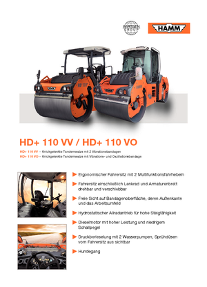 Compattatori stradali vibranti tandem Hamm HD 110 VO