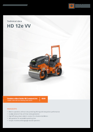 Compattatori stradali vibranti tandem Hamm HD 12e VV