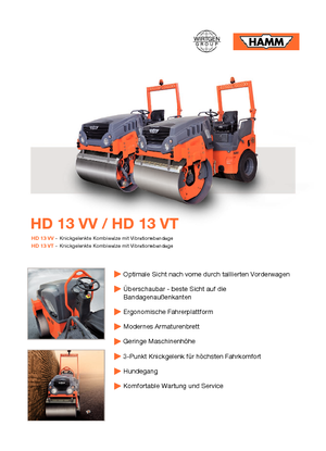 Compattatori stradali vibranti tandem Hamm HD 13 VV